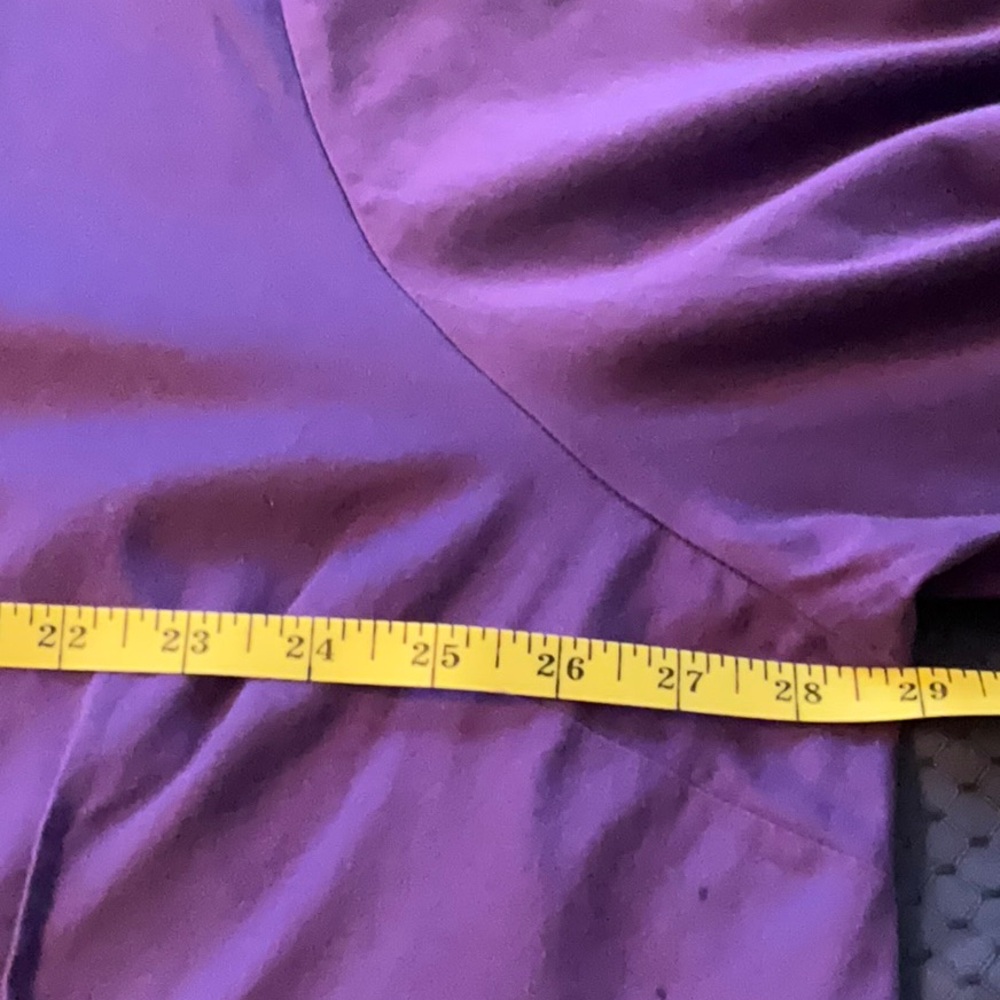 Deep Purple Long Sleeve Button Down Top, 3X - Picture 8 of 9